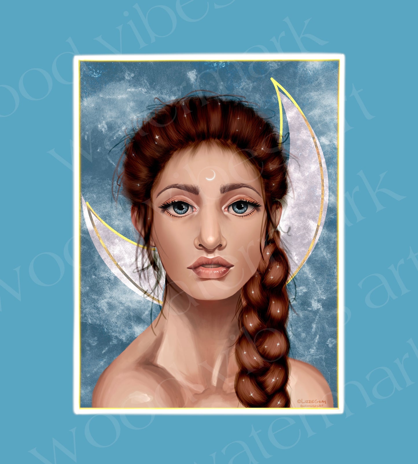 Moon Goddess Print with hangers