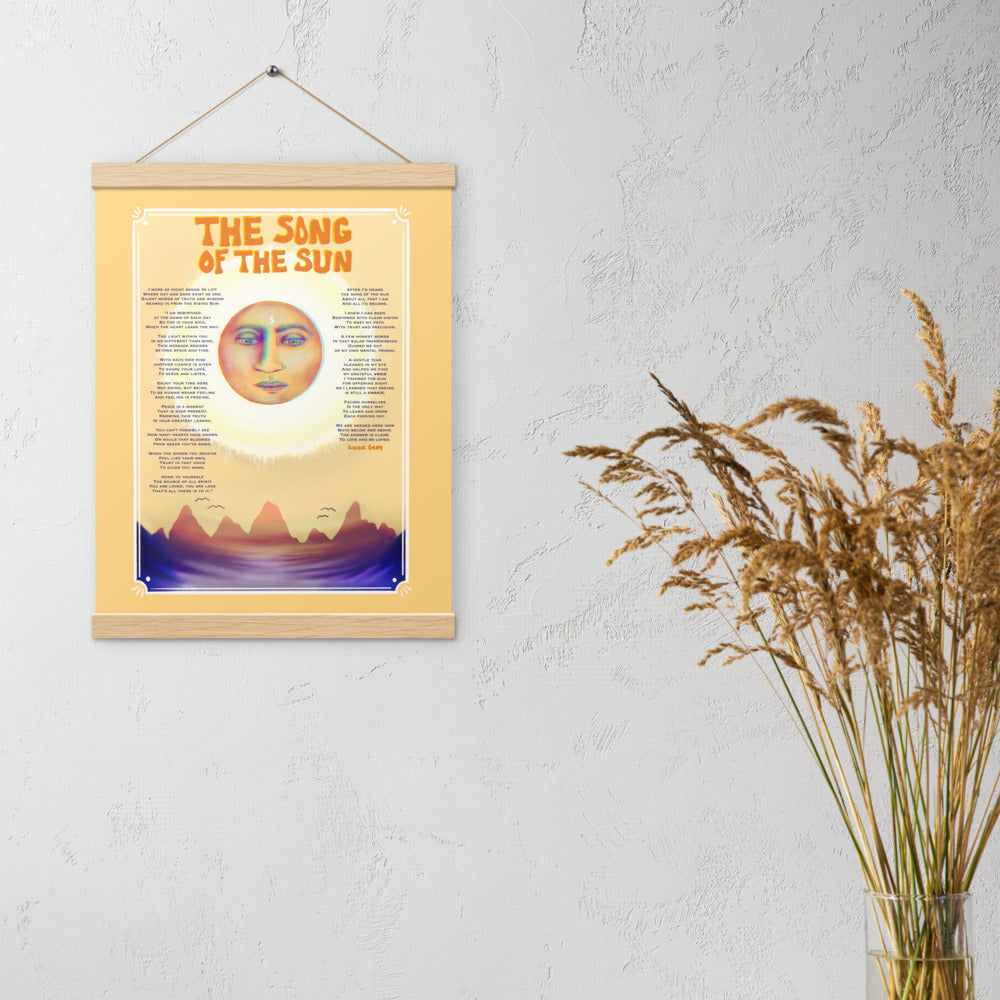 The Song Of The Sun *Poem* Print with hangers