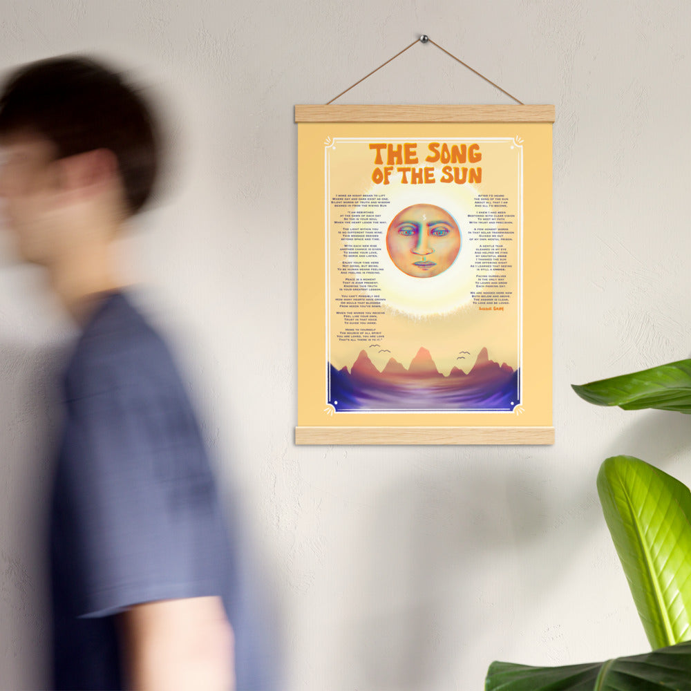 The Song Of The Sun *Poem* Print with hangers