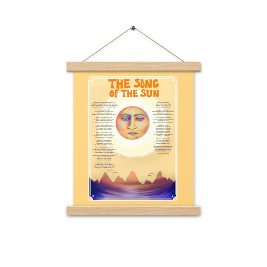 The Song Of The Sun *Poem* Print with hangers