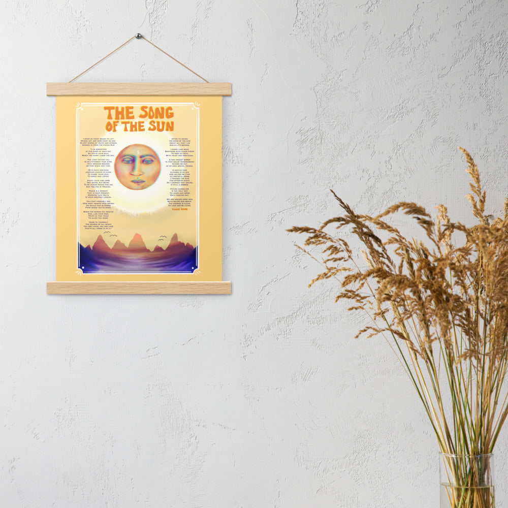 The Song Of The Sun *Poem* Print with hangers